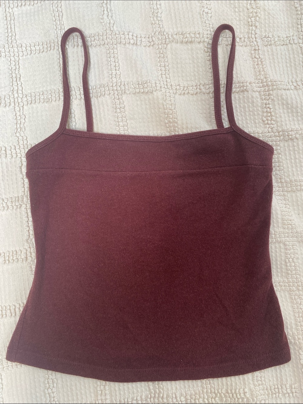 Reformation brown / maroon knit spaghetti strap tank top size XS